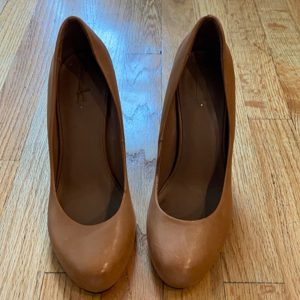 ALDO camel block heel pumps